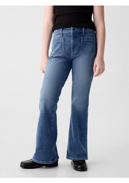 Kız Çocuk Mavi High Rise '70S Flare Jean Pantolon