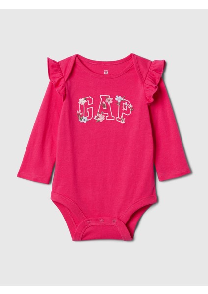 Bebek Pembe Gap Logo Fırfırlı Bodysuit