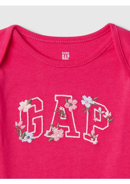 Bebek Pembe Gap Logo Fırfırlı Bodysuit