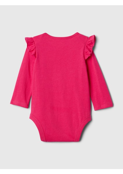 Bebek Pembe Gap Logo Fırfırlı Bodysuit