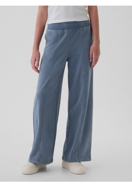 Kız Çocuk Mavi Vintage Soft Wide-Leg Eşofman Altı fırsatları