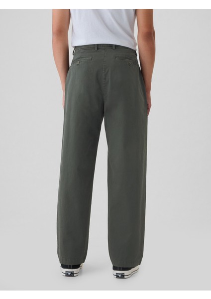 Erkek Yeşil Gapflex Modern Khaki Baggy Pantolon