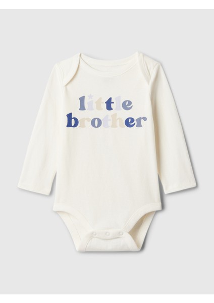 Bebek Kırık Beyaz First Favorites Grafikli Bodysuit