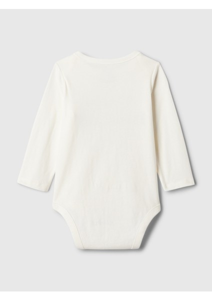 Bebek Kırık Beyaz First Favorites Grafikli Bodysuit