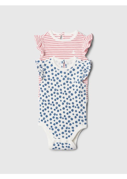 Bebek Çok Renkli First Favorites Fırfır Kollu 2'li Bodysuit