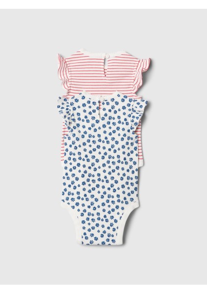 Bebek Çok Renkli First Favorites Fırfır Kollu 2'li Bodysuit