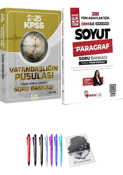2025 Kpss Vatandaşlığın Pusulası Soru Bankası Çözümlü - Ismail Adıgüzel - Soyut Paragraf Soru Bankası