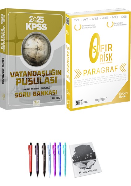 ÜçDörtBeş Yayınları 2025 Kpss Vatandaşlığın Pusulası Soru Bankası Çözümlü - Ismail Adıgüzel - 2025 Paragraf Sıfır Risk