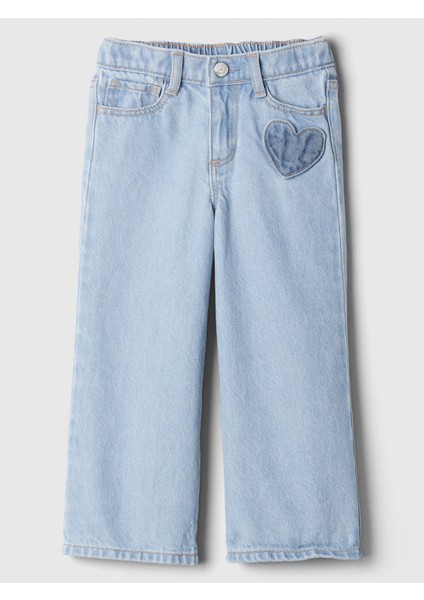 Kız Bebek Açık Mavi Wide Leg Jean Pantolon