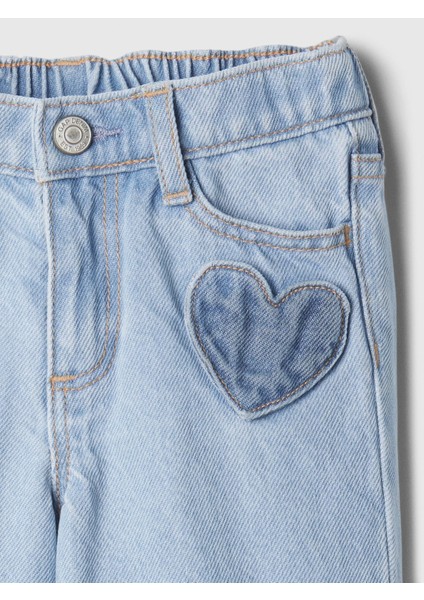 Kız Bebek Açık Mavi Wide Leg Jean Pantolon