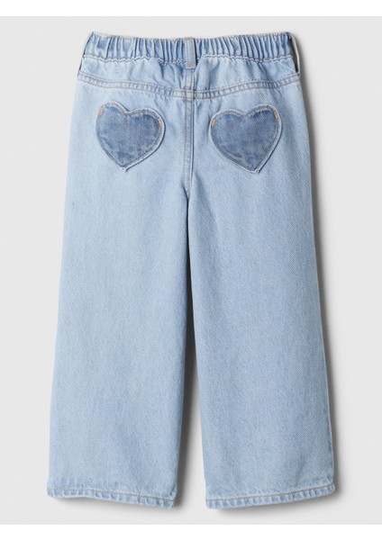 Kız Bebek Açık Mavi Wide Leg Jean Pantolon
