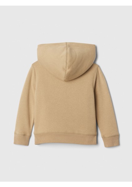 Erkek Bebek Bej Gap Logo Fermuarlı Fleece Sherpa Sweatshirt modelleri