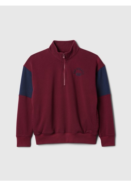 Erkek Çocuk Kırmızı Gap Logo Yarım Fermuarlı Pullover Sweatshirt fiyatları