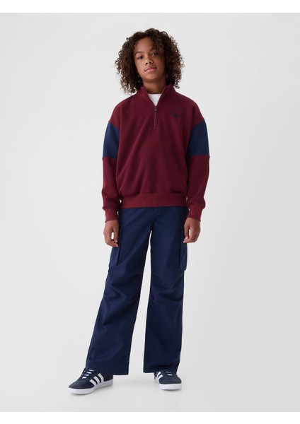 Erkek Çocuk Kırmızı Gap Logo Yarım Fermuarlı Pullover Sweatshirt fırsatları
