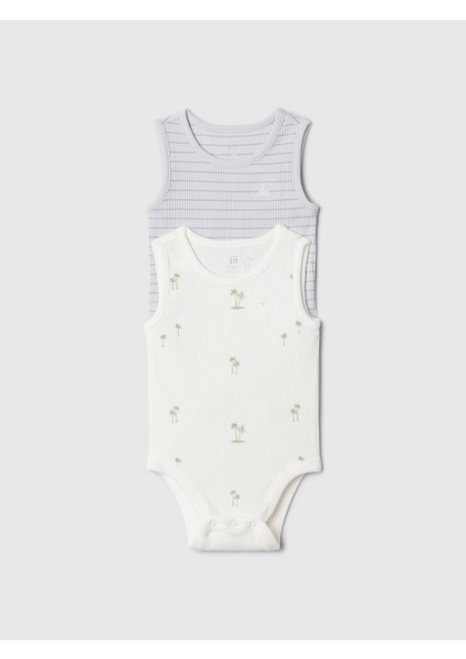 Bebek Gri First Favorites Fitilli 2'li Bodysuit Seti