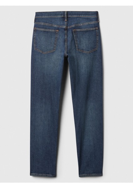 Erkek Koyu Mavi Mid Rise Slim Jean Pantolon