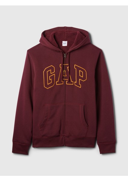 Erkek Kırmızı Gap Logo Fermuarlı Sherpa Sweatshirt fiyatları