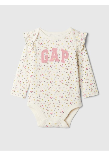 Bebek Kırık Beyaz Gap Logo Fırfırlı Bodysuit