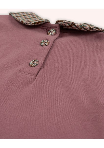 Kız Bebek Bebe Yakalı Pembe Gül Kurusu Tişört fırsatları