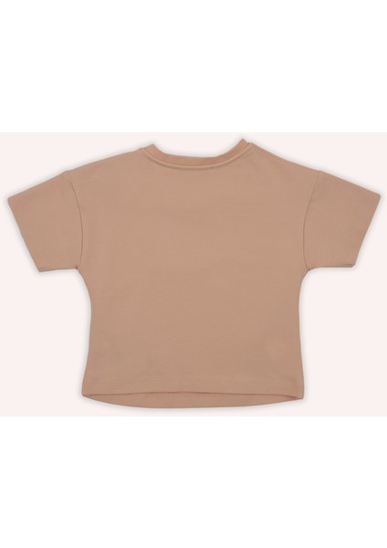 Kız Bebek Baskılı Detaylı Somon Tişört modelleri