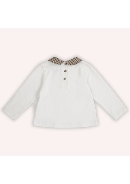 Kız Bebek Bebe Yakalı Ekru Tişört fiyatları
