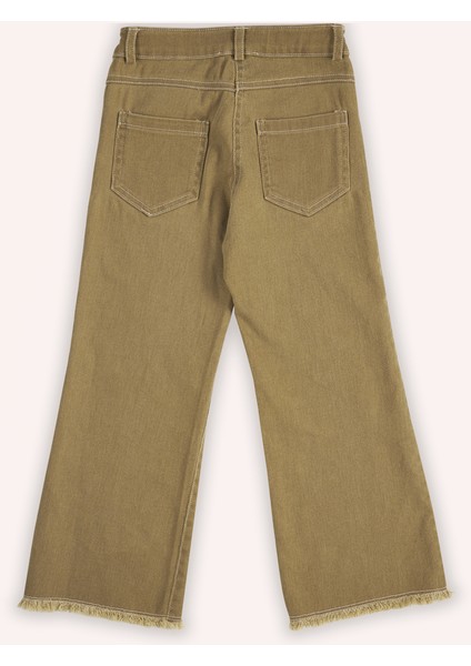 Kız Çocuk Cepli Kot Camel Pantolon