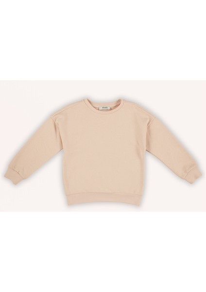 Kız Çocuk Sırtı Baskı Detaylı Somon Sweatshirt