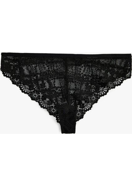 Brazilian Külot Çiçekli Dantelli