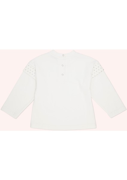 Kız Bebek Uzun Kollu Ekru Tişört modelleri