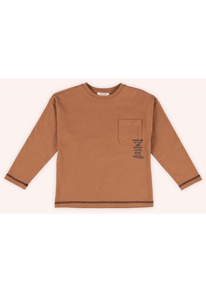 Erkek Çocuk Cepli Camel Tişört modelleri