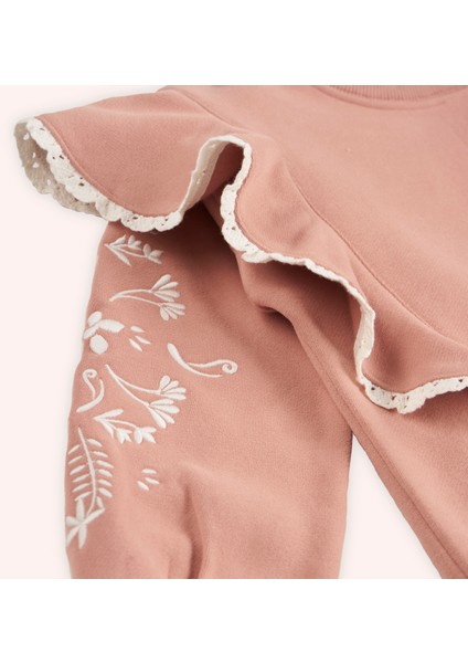 Kız Çocuk Nakışlı Gül Sweatshirt indirimleri