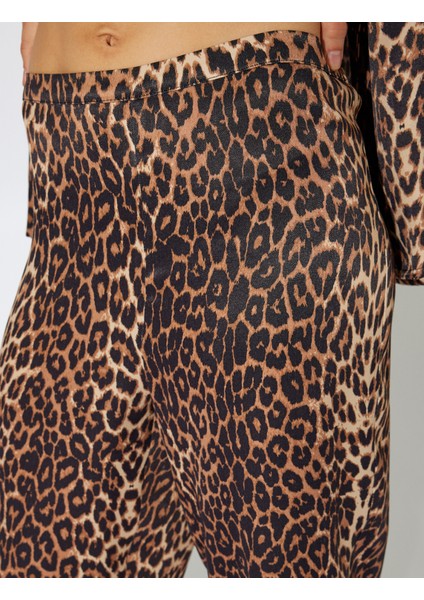 x Zeynep Bastık - Leopar Desenli Pijama Altı Bol Kalıp Viskon indirimleri