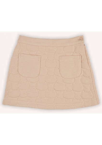 Kız Çocuk Kedi Kapitoneli Somon Örme Etek