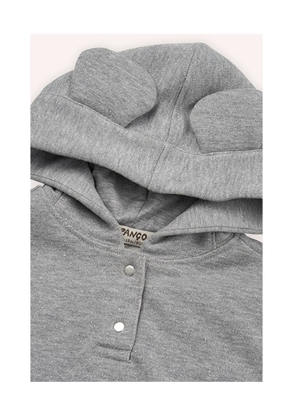 Kız Bebek Eşofman Takımı Uzun Paça Kapüşonlu Gri-Melanj 2'li Set modelleri