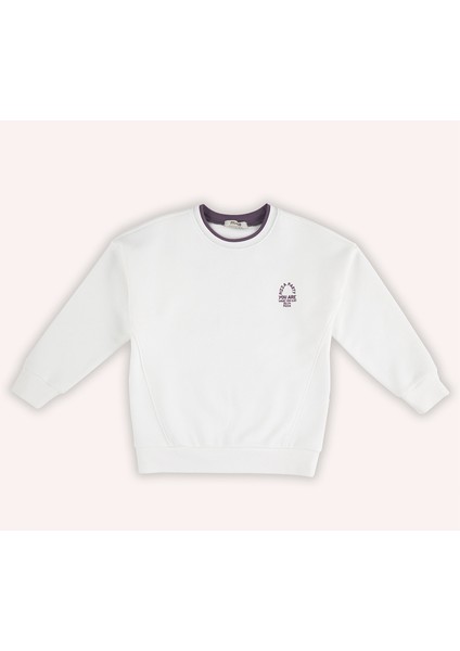 Erkek Çocuk Baskılı Ekru Sweatshirt