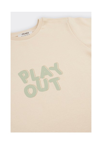 Erkek Çocuk Karanlıkta Parlayan Baskılı 3'lü Set Bej Pijama Takımı modelleri