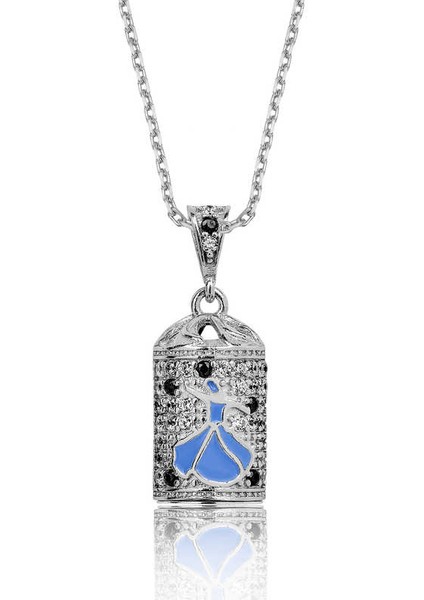 925 Ayar Gümüş Semazen Cevşen Dualı Kadın Gümüş Kolye