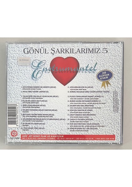 Gönül Şarkılarımız 5 CD 20 Süper Eser (Orjinal Dönem Baskı Cd)