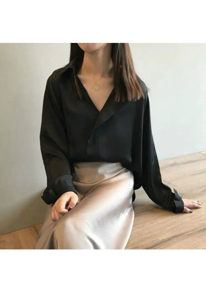 Boby Silk - %100 Ipek Oversize Kadın Gömlek