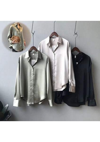 Boby Silk - %100 Ipek Oversize Kadın Gömlek