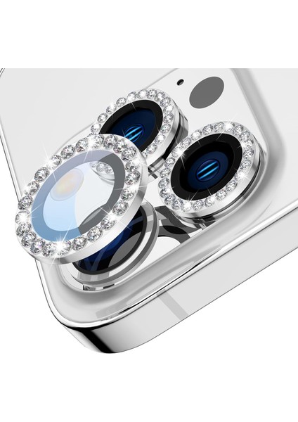 iPhone 13 Pro Max / 13 Pro Için Kamera Koruyucu Taşlı ve Metal Lens Koruyucu