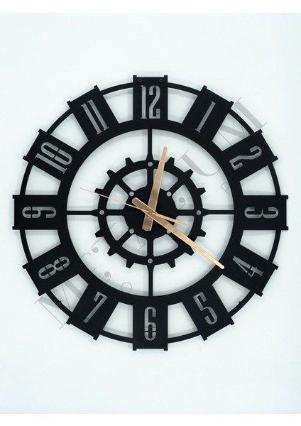 Modern siyah metal duvar saati, sessiz, roma rakamlı, 45x45 cm, şık ve zarif tasarım fiyatları