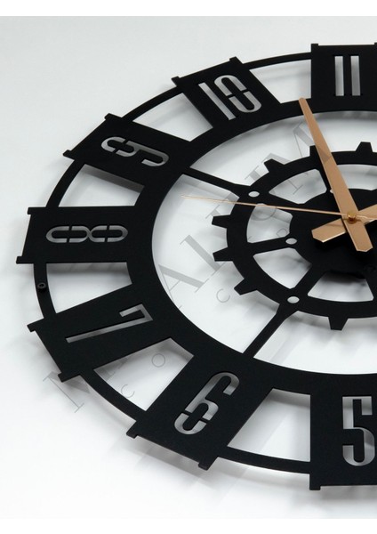 Modern siyah metal duvar saati, sessiz, roma rakamlı, 45x45 cm, şık ve zarif tasarım fırsatları