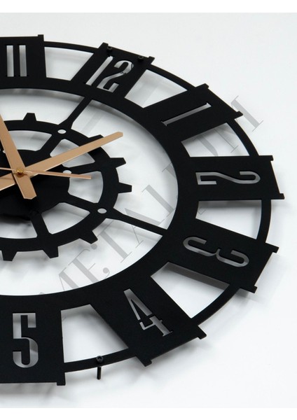 Modern siyah metal duvar saati, sessiz, roma rakamlı, 45x45 cm, şık ve zarif tasarım indirimleri