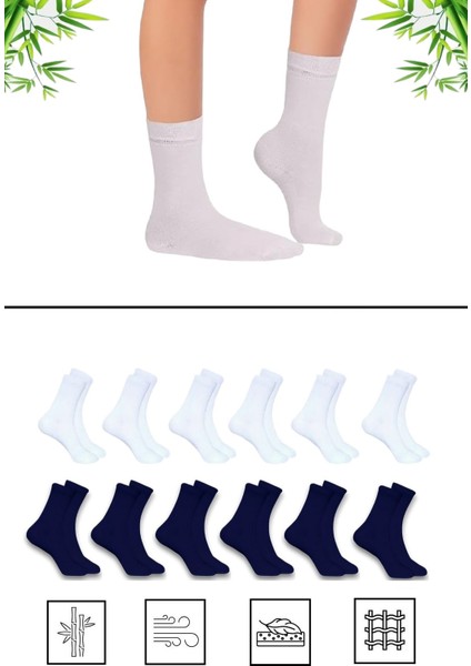 Mistero Socks Dikişsiz Bambu Kadın Soket Çorap 12 Çift