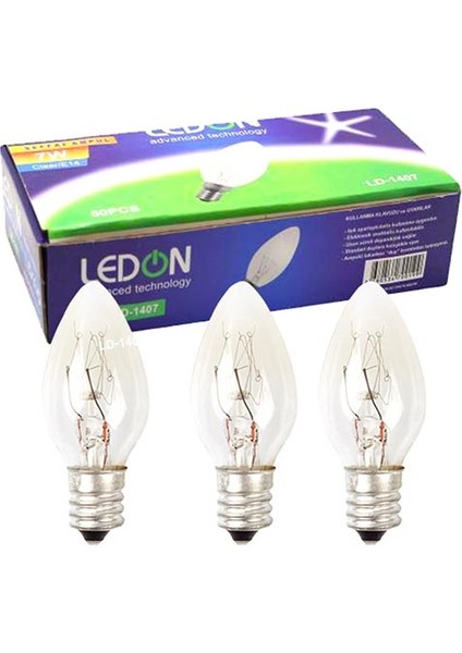 Ledon LD-1407 Parfüm Ampul Şeffaf 7W Tek E14 Duy (50LİK Kutu) (4434)