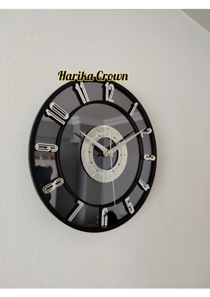 25 cm aynalı şık duvar ve masa saati, füme gümüş renk seçeneğiyle tarzınıza uyum sağlar fiyatları