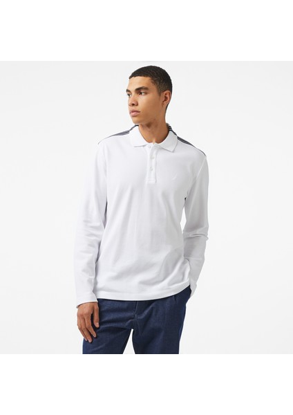 Erkek Beyaz Classic Fit Uzun Kollu Polo K37116T.1BW