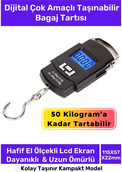 Deluxe LCD Ekran Seyahat Bavul Ağırlık Tartı Dijital Çok Amaçlı Taşınabilir Bagaj Tartısı Max 50 kg fiyatları