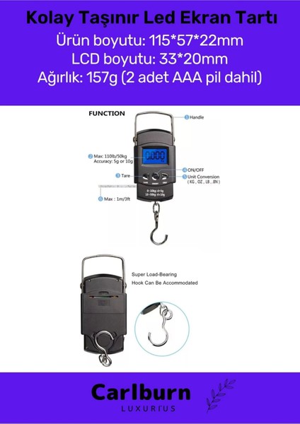 Deluxe LCD Ekran Seyahat Bavul Ağırlık Tartı Dijital Çok Amaçlı Taşınabilir Bagaj Tartısı Max 50 kg modelleri